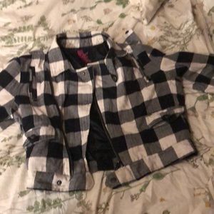 cropped plaid moto jacket